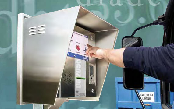 Terminale self service di pesatura rifiuti
